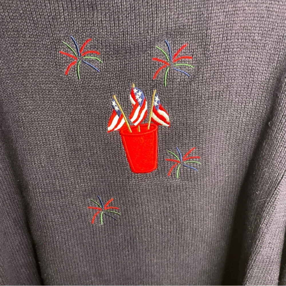 Quacker Factory Colorful Sweater 1X Cardigan Holiday Months NWT & Button Covers - Picture 10 of 10